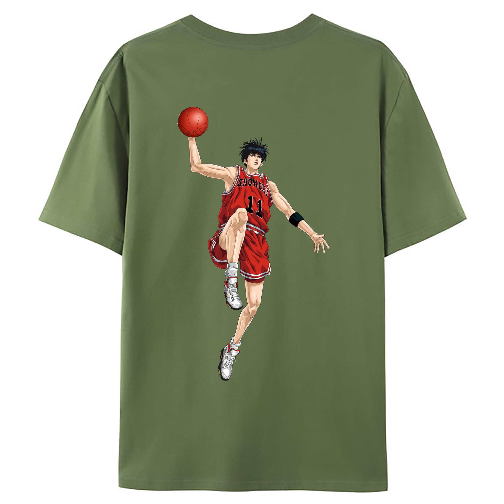 （画像用） SLAM DUNK／スラムダンク 綿100％ メンズ半袖Tシャツ（バックプリント） 通気性